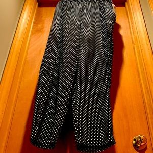 Donna Marie size 26W pants black and white polkadot pants with elastic waist NWT